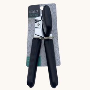 Smart Living Manual Can Opener Precision Gear Drive Black Chrome New 121301